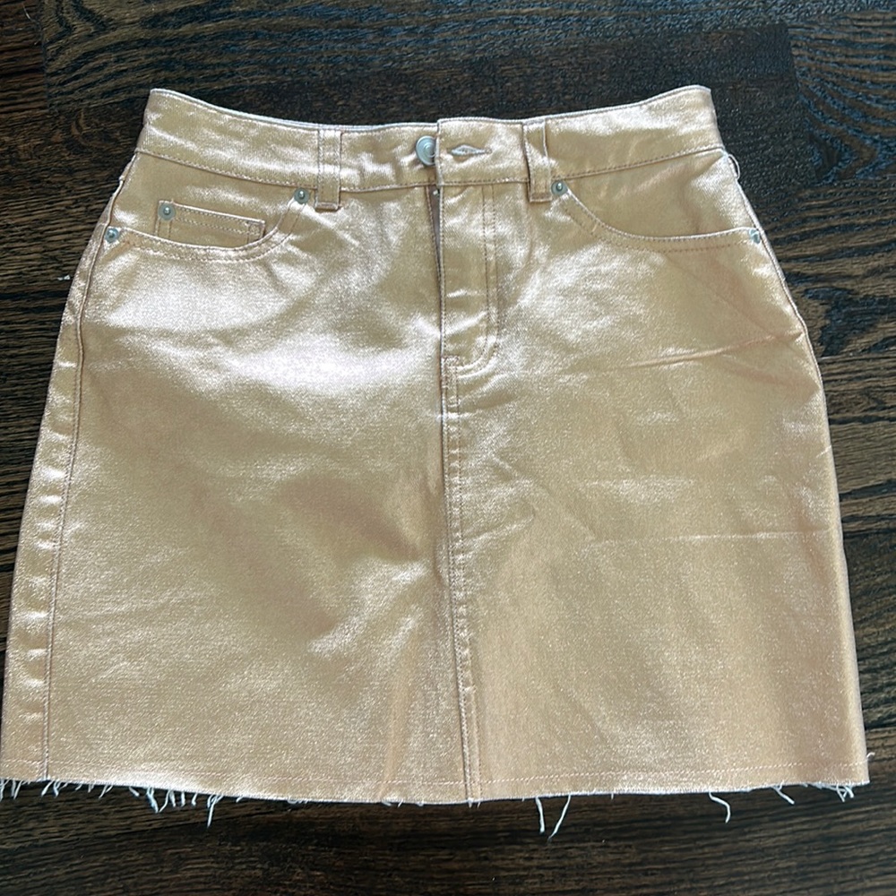 want and need gold fringed skirt